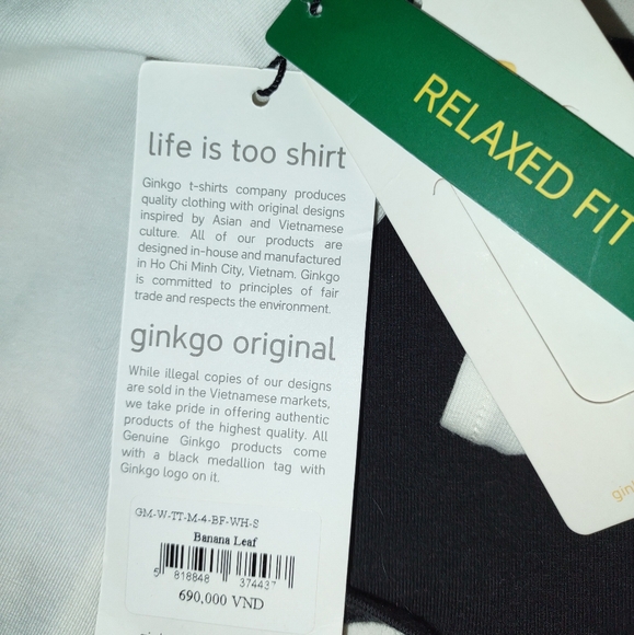 🎀 Gorgeous NWT Ginkgo Supima banana leaf print athletic top - Picture 7 of 8